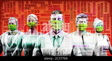 Medizinische Fachkräfte Frontline-Mitarbeiter Kämpfen Gegen Die Krise Im Gesundheitswesen Von Covid-19 Stockfoto