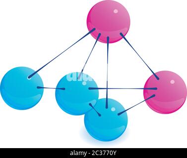 Symbol für Strukturmodell, isometrischer Stil Stock Vektor