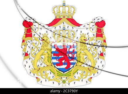 3D Luxemburg Wappen. 3D Illustration. Stockfoto