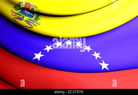3D-Flagge Venezuela. 3D-Darstellung. Stockfoto