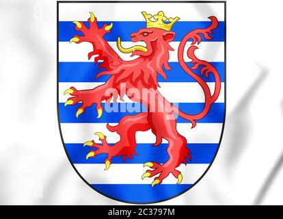 3D Luxemburg Wappen. 3D Illustration. Stockfoto