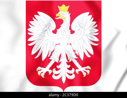 3D-Polen Wappen. 3D-Darstellung. Stockfoto