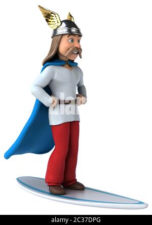 Fun 3D-gaulois Surfer Stockfoto