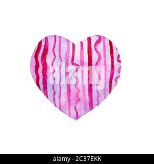Aquarell pink heart-shaped Pattern. Zarte lila Hintergrund mit Papier Textur und gerade und Wellenlinien. Für Hochzeitseinladungen und Designs fo Stockfoto