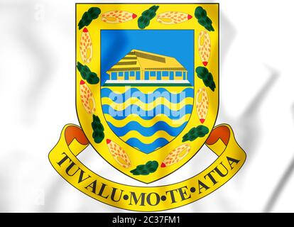 3D Tuvalu Wappen. 3D-Darstellung. Stockfoto