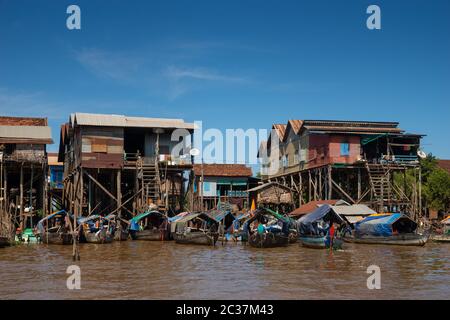 Kompong Khleang Floating Village am Lake Tonle SAP Kambodscha Stockfoto