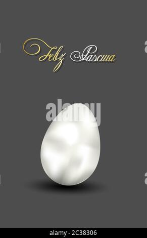 Horizontales Oster-Banner, Grußkarte, Poster. Spanische Übersetzung Frohe Ostern Stockfoto