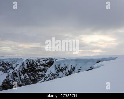 Nordkaper ist ein kap an der Nordküste der Insel Mageroya in Nordnorwegen. das kap befindet sich in der Gemeinde Nordkapp in Troms og Finnmark Cou Stockfoto