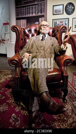 Sigmund Freud Wachsfigur im Madame Tussauds Museum Stockfoto