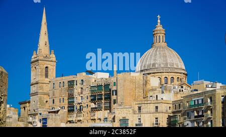 VALLETTA - MALTA: Blick auf Valletta. Valletta - Italienisch Wort für kleines Tal ist die Hauptstadt von Malta Stockfoto