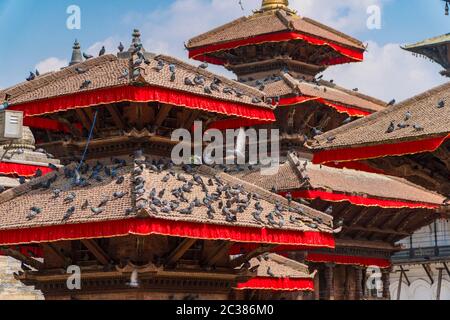 Durbar Square in Kathmandu, Nepal. Kathmandu Durbar Square Basantapur Darbar Kshetra vor dem alten königlichen Palast des ehemaligen Königreiches Kathmandu Stockfoto