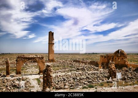 Ruinen der Universität in Harran. Es war eines der wichtigsten Ayyubid Gebäude der Stadt, im klassischen Revival-Stil gebaut.Sanliurfa, Türkei. Stockfoto