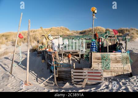 AMRUM, DEUTSCHLAND - 31. DEZEMBER 2020: Am Kniepsand-Strand der Nordfriesischen Insel Amrum in Deutschland Stockfoto