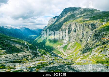 Blick auf den berühmten Trollstigen in Norwegen Stockfoto