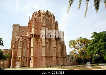 Lala Mustafa Pasha Moschee, früher Nikolauskathedrale, Famagusta, Türkische Republik Nordzypern Stockfoto