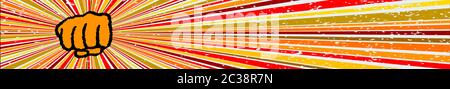 Abstrakte und retro Fauststoß grunge Hintergrund design Element in Rot- und Orangetönen Stockfoto