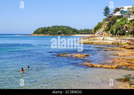 Die beliebten Cabbage Tree Bay im Norden Sydneys Strände an der Manly ist ein aquatischer finden - Sydney, NSW, Australien Stockfoto