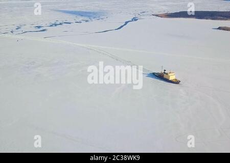 Ein Eis enpalled naldo, Eis brechen Schiff. Stockfoto