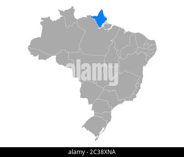 Karte von Amapa in Brasilien Stockfoto