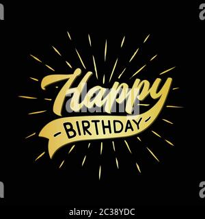 Schriftzug „Happy Birthday“. Vektor und Illustration. Stock Vektor