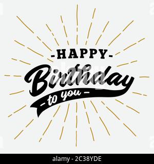Schriftzug „Happy Birthday“. Vektor und Illustration. Stock Vektor