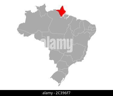 Karte von Amapa in Brasilien Stockfoto