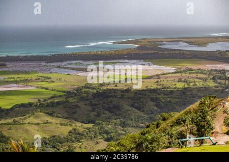 Panorama der Aussicht von der Höhe der Montaña Redonda in der Dominikanischen Republik Stockfoto