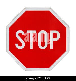 Stop Verkehrsschild mit neuen reflektierend feine Oberfläche Stockfoto