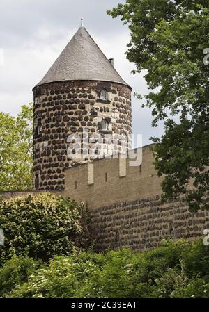 Turm der Gereons Mühle mit mittelalterlicher Stadtmauer, Köln, Rheinland, Deutschland, Europa Stockfoto