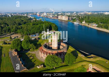 Danzig. Mittelalterliche Festung Wisloujscie Luftansicht. Woiwodschaft Pommern, Danzig, Polen. Stockfoto