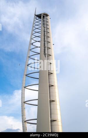 Glasgow Science Center Tower, River Clyde, Glasgow Großbritannien. Stockfoto