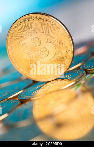Bitcoins und neuen virtuellen Geld Konzept Stockfoto