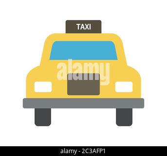 Taxi-Symbol in Vektor auf weißem Hintergrund dargestellt Stockfoto