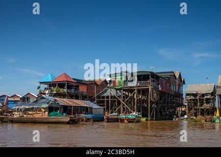 Kompong Khleang Floating Village am Lake Tonle SAP Kambodscha Stockfoto