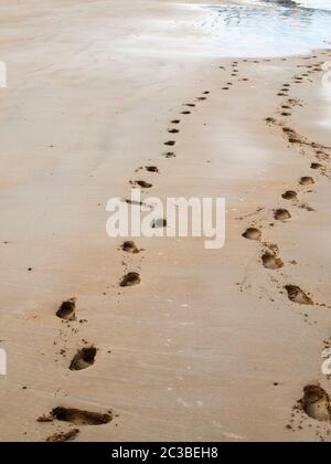 Strand des berühmten Ferienortes Saint Malo in der Bretagne, Frankreich Stockfoto