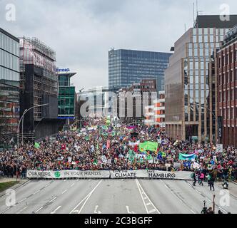 Freitag für die Zukunft - Demonstration in Hamburg, Februar 2020 Stockfoto