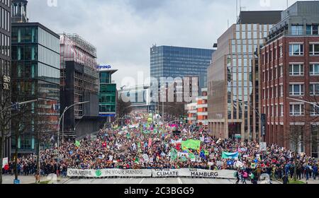 Freitag für die Zukunft - Demonstration in Hamburg, Februar 2020 Stockfoto