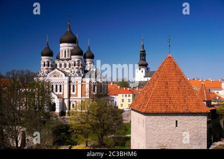 Blick auf Alexander Nevsky Kathedrale der Hauptstadt von Estland Tallinn der berühmten mittelalterlichen Stadt Stockfoto