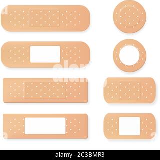 Gips medizinischen Vektor realistisch. Werbung Banner medizinische 3d-Illustration Stock Vektor