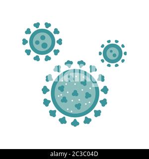 Virus-Symbol in Farbe isoliert auf weiß. Vektorgrafik. Stock Vektor