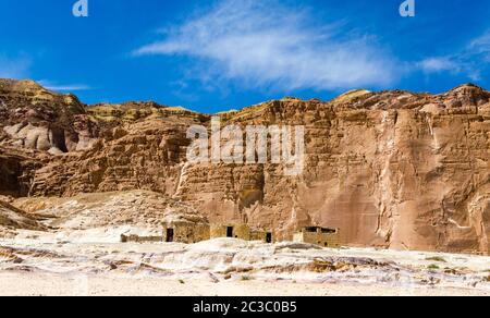 Wohnung beduinen in der Wüste zwischen den Bergen in Ägypten Dahab Süd Sinai Stockfoto