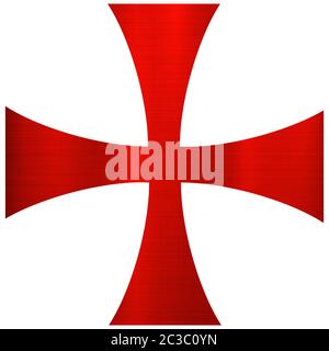 Kreuzzüge Tempelritter christliche Kreuz Malteser religion Abbildung rot metallic Stockfoto