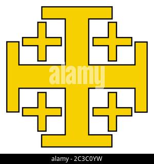 Kreuzzüge heiligen Tempelritter christliche Kreuz Malteser religion Abbildung gelb Stockfoto
