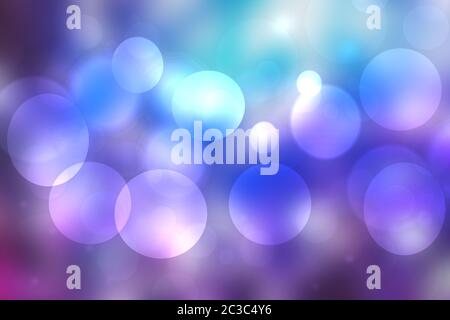 Abstrakte Gradient von Violett Blau Pastell hellen Hintergrund Textur mit glühenden Rundschreiben bokeh Lichter schönen bunten Frühling oder Sommer Kulisse. Stockfoto