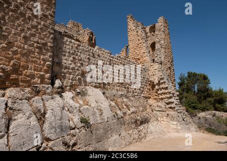 Ajloun Schloss in Nord-westlichen Jordan. Araber und Kreuzfahrer fort. Stockfoto