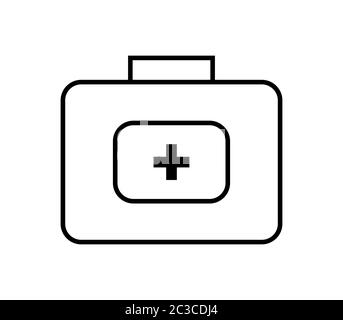 Symbol für medizinische Koffer in Vektor auf weißem Hintergrund Stockfoto
