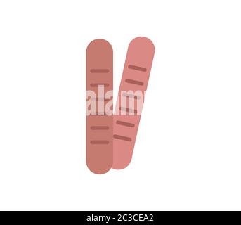 Wurstsymbol in Vektor auf weißem Hintergrund dargestellt Stockfoto