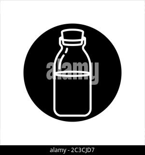Milchflasche Symbol, Glas Milchflasche Vektor-Kunst Illustration Stock Vektor