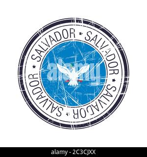 Stadt Salvador, Brasilien Vektor-Stempel Stockfoto