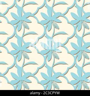 Quatrefoil mit Blumen nahtlose Vektor-Muster Stock Vektor